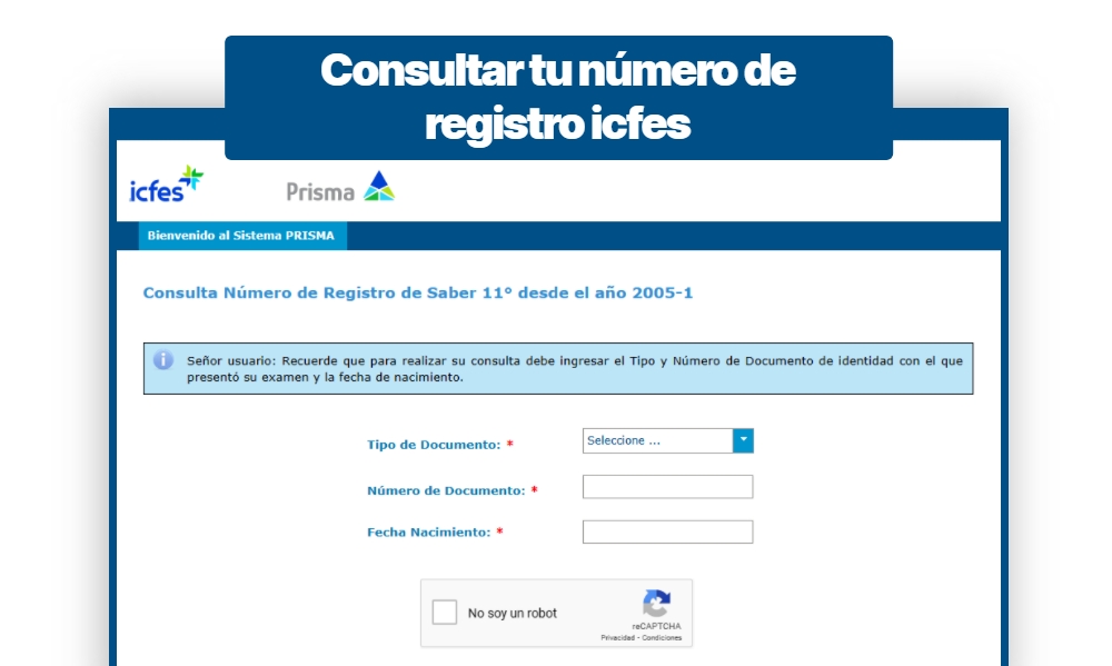 consultar el número de registro icfes