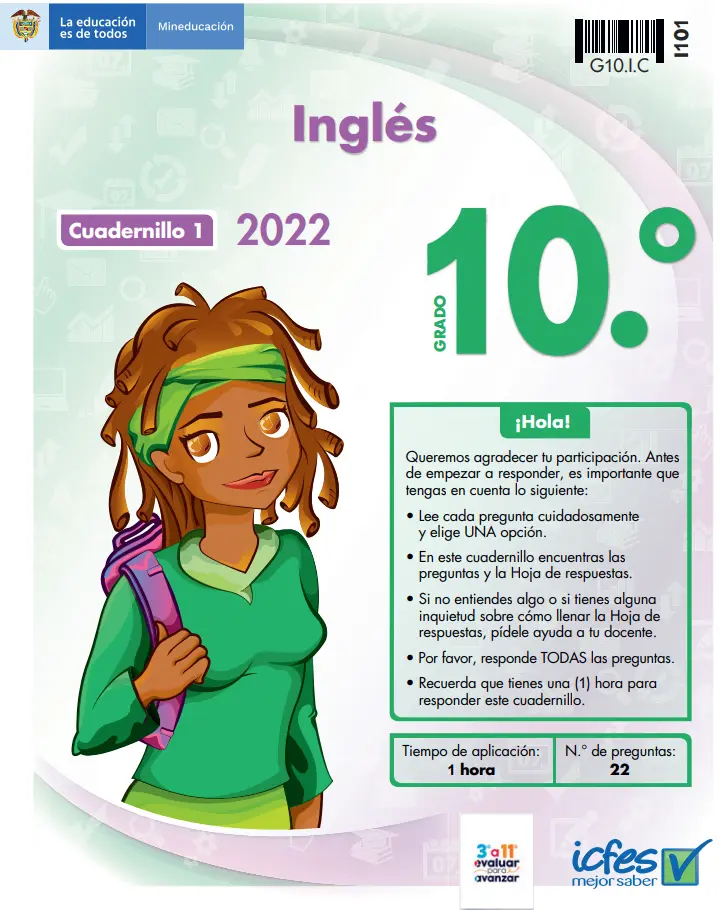 cuadernillos icfes 2022 ingles grado 10