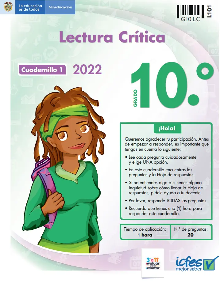 Cuadernillo Icfes lectura critica 2022, grado 10