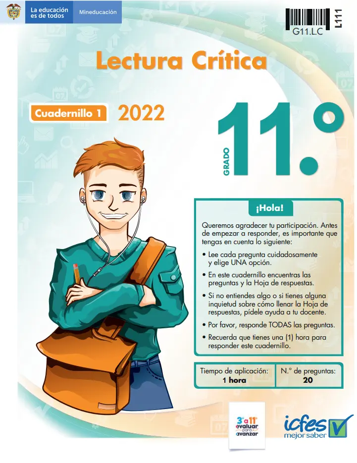 Cuadernillo Icfes lectura critica 2022, grado 11