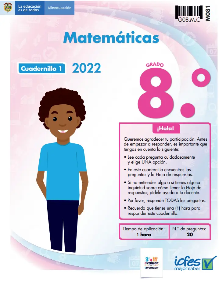 cuadernillo icfes 2022 pdf con respuestas matemática de grado 8