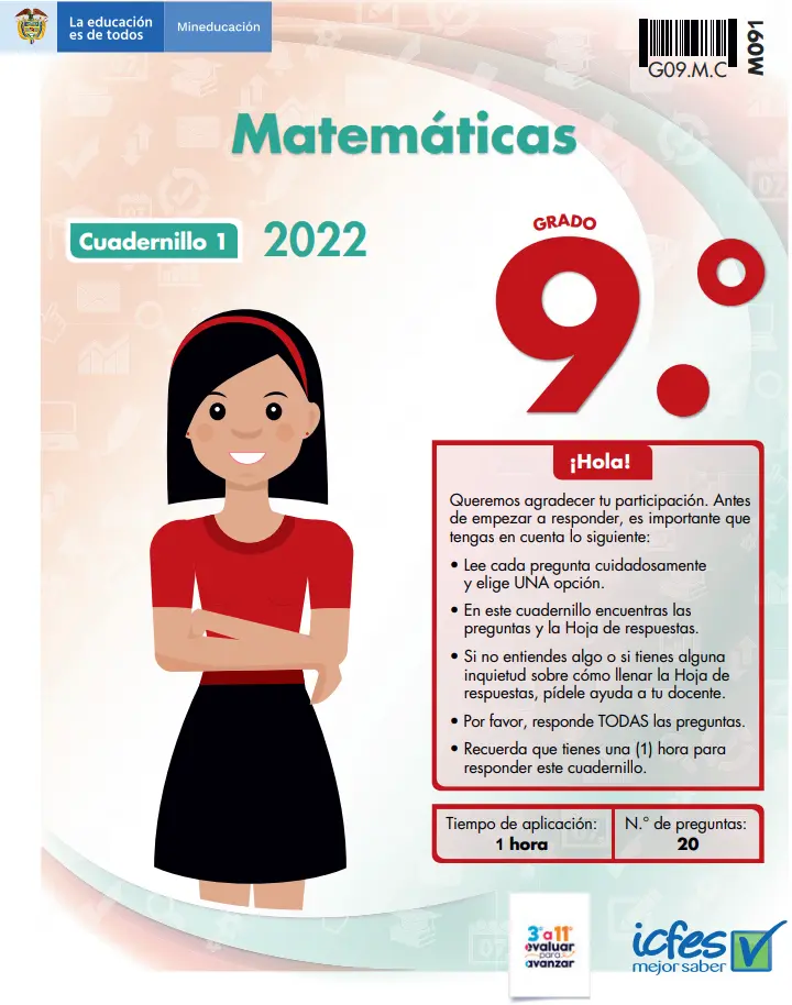 cuadernillo icfes 2022 pdf con respuestas matemática de grado 9