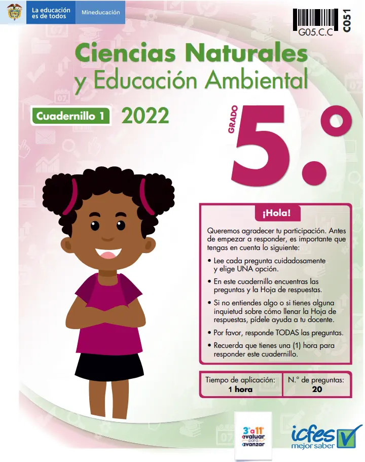 cuadernillo icfes 2022 pdf con respuestas ciencias naturales de grado 5