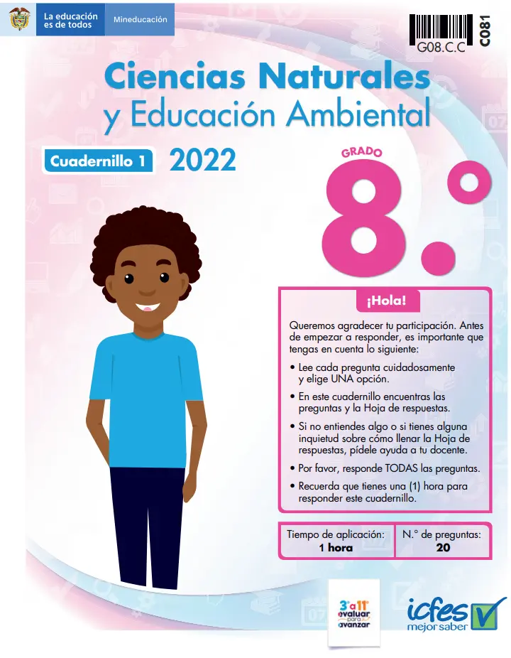 cuadernillo icfes 2022 pdf con respuestas ciencias naturales de grado 8